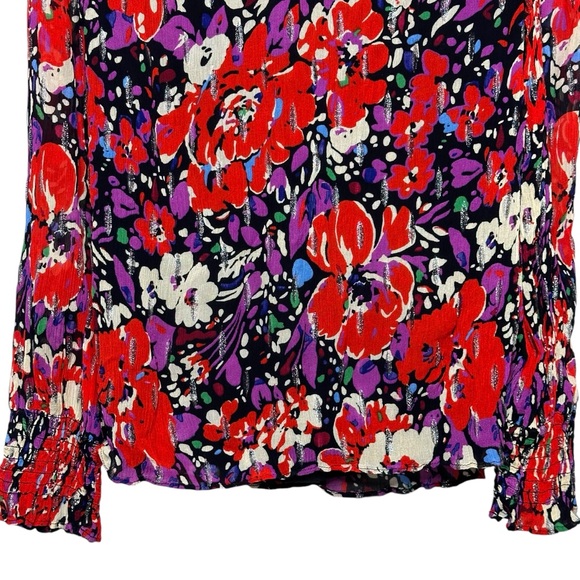 J Crew Smocked Popover Top in Lurex Dot Small - Picture 7 of 11